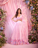 Rose Powder-Pink Embroidered Lehenga Set