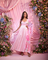 Rose Ombré Pink Embroidered Anarkali Set