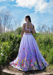 Lilac Ombre Embroidered Lehenga Set