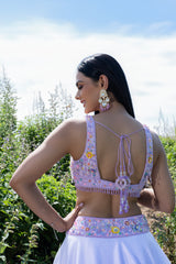 Lilac Ombre Embroidered Lehenga Set