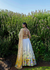 Yellow Ombre Floral Embroidered Lehenga Set