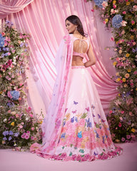 Rose Baby Pink Embroidered Lehenga Set