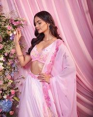 Rose Baby Pink Embroidered Lehenga Set