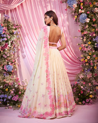 Rose Lemon Embroidered Lehenga Set
