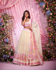 Rose Lemon Embroidered Lehenga Set