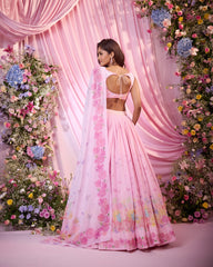 Rose Blush Pink Embroidered Lehenga Set