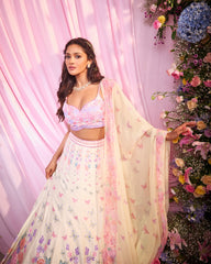 Rose Yellow-Pink Embroidered Lehenga Set