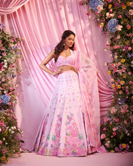 Rose Light-Pink Embroidered Lehenga Set