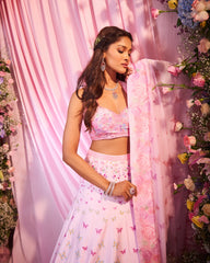 Rose Light-Pink Embroidered Lehenga Set