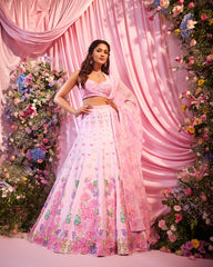 Rose Light-Pink Embroidered Lehenga Set