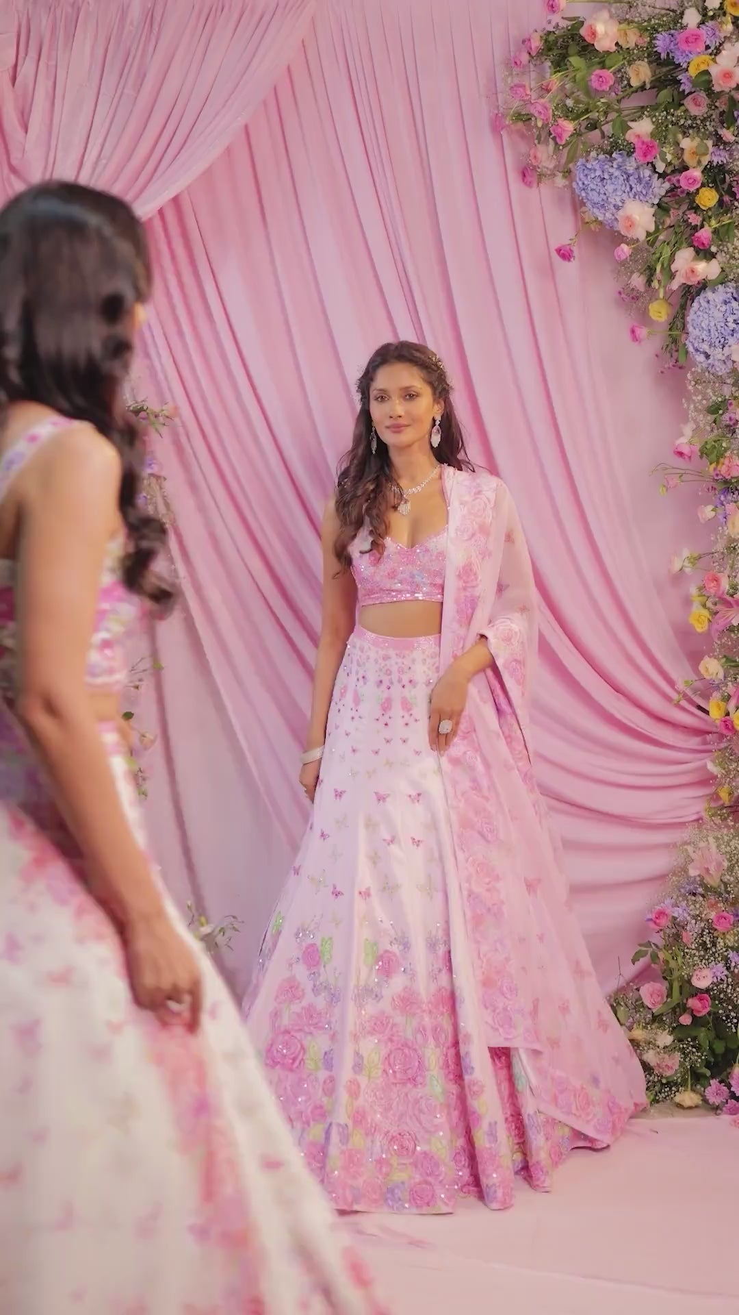 Rose Light-Pink Embroidered Lehenga Set