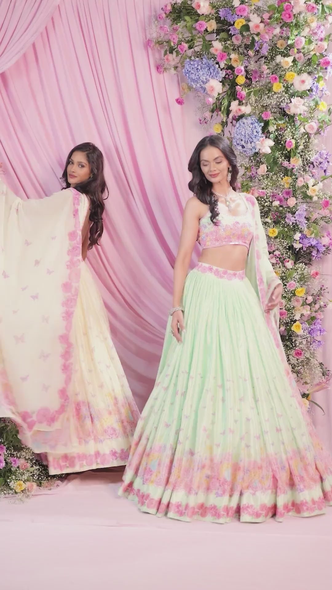 Rose Lemon Embroidered Lehenga Set